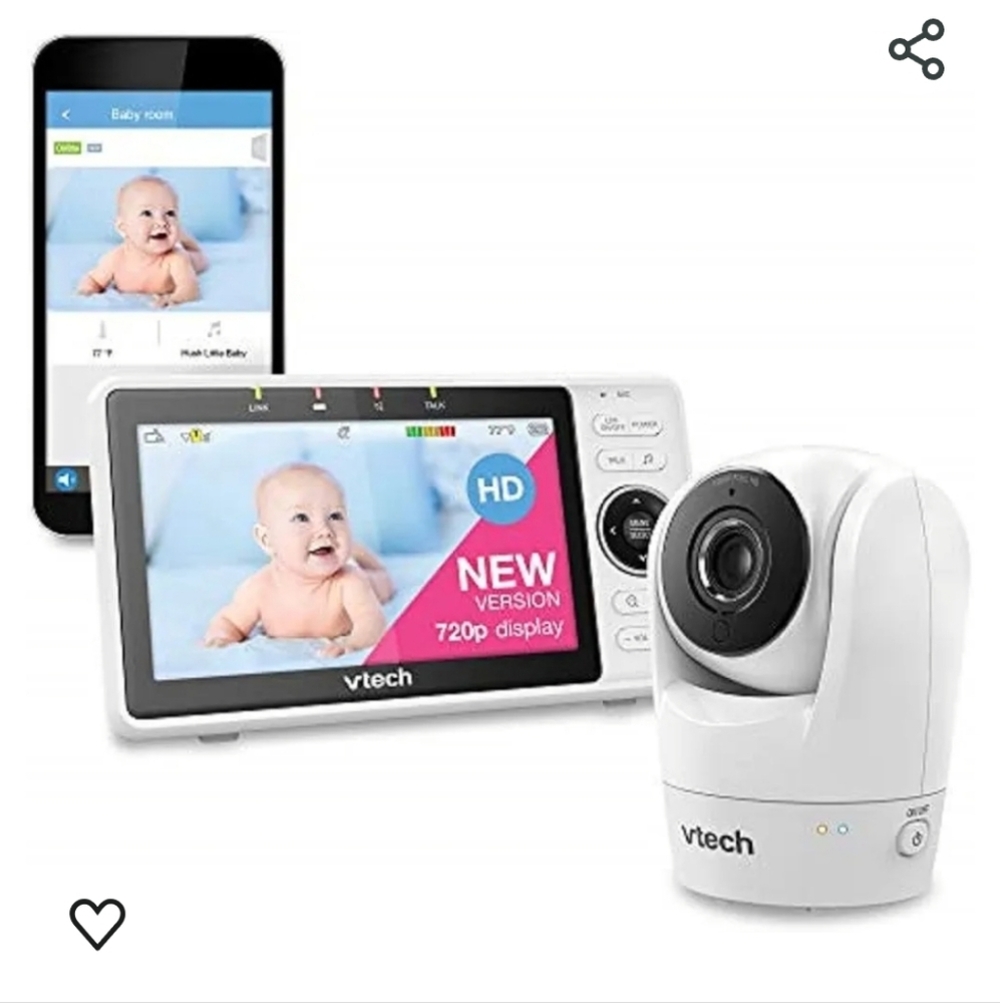 White Baby Monitor with Camera and Display